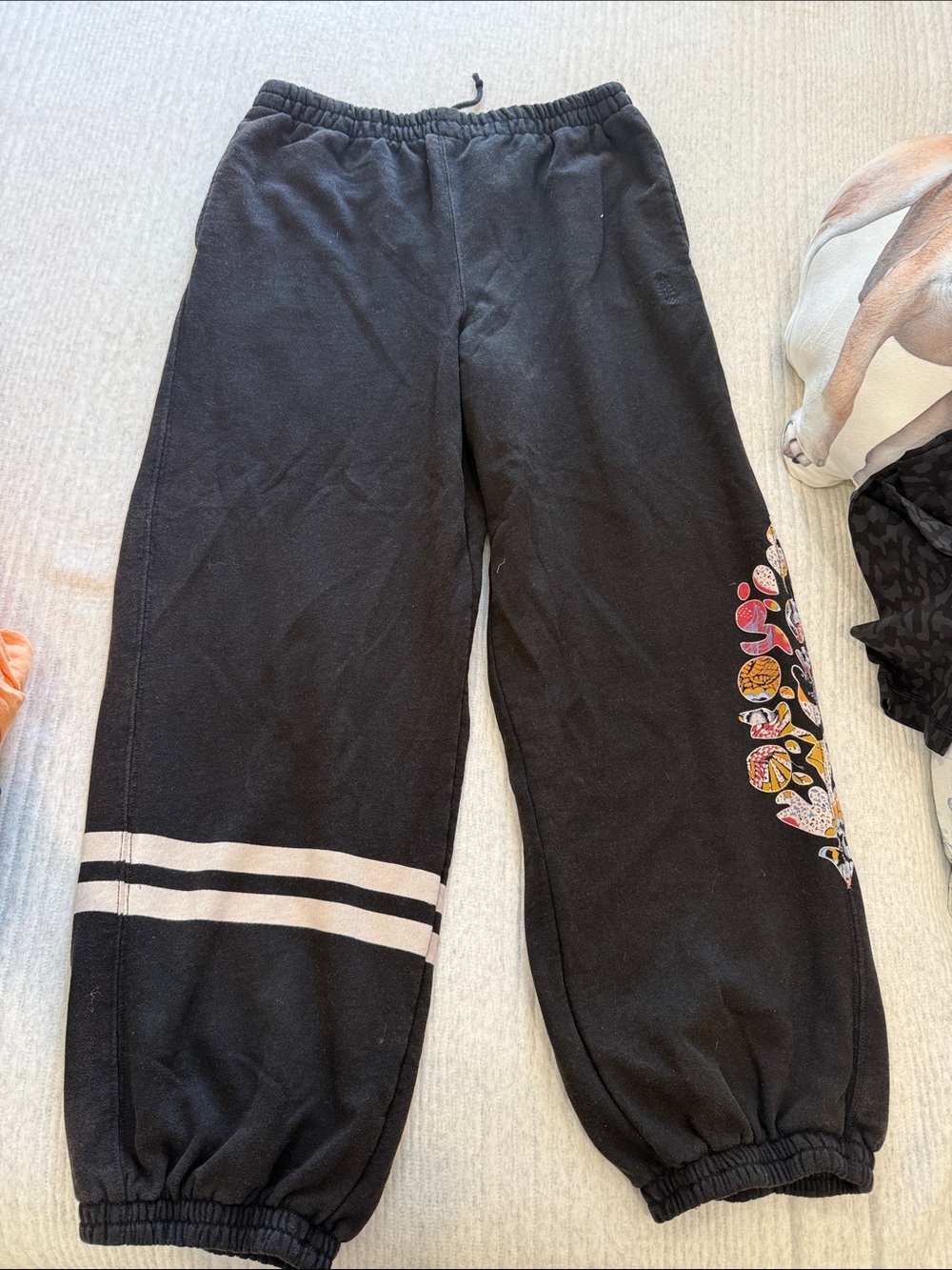Free people movement Black Graphic Jogger Sweatpants